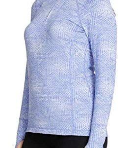 Kirkland Signature Women's ¼ Zip Pullover (Azure Blue Jacquard, Small)