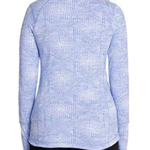 Kirkland Signature Women's ¼ Zip Pullover (Azure Blue Jacquard, Small)