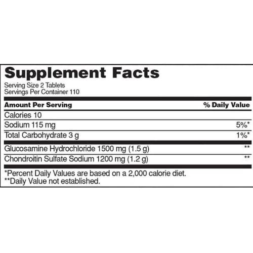 Kirkland Signature Extra Strength Glucosamine 1500mg/Chondroitin 1200mg Sulfate - 220 Count (Pack of 1)