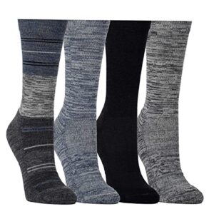 kirkland signature ladies’ crew socks extra-fine merino wool, blue, 4 pairs