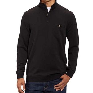kirkland signature men’s long sleeve 1/4 zip pullover (black, medium)