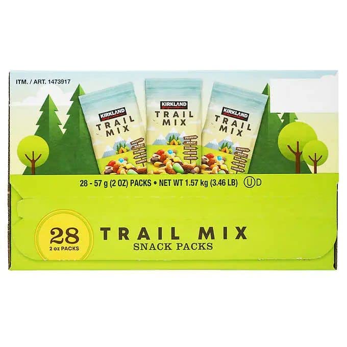 Kirkland Signature Expect More Trail Mix Snack Packs 2 oz, 28 count