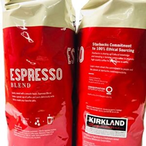 (Pack of 2) Kirkland Signature Dark Roast ESPRESSO BLEND Coffee Roasted By Starbucks 32 Oz. Bag