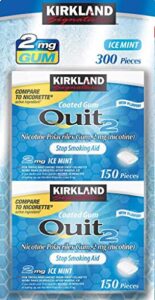 kirkland signature quit ice mint gum 2mg, 300 pieces