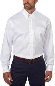 kirkland signature men’s button down dress shirt, variety (white, 18.5x36)