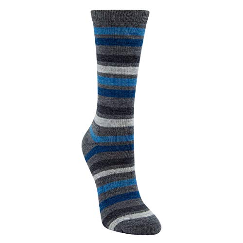Kirkland Signature Womens 6 Pack Extra Fine Merino Wool Trail Socks (Grey/Blue)