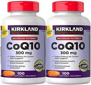 kirkland signature maximum potency coq10 300 mg 100 softgels each (100 softgels (pack of 2))