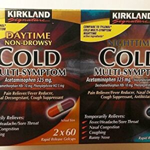 Kirkland Signature Multi-Symptom Cold Day2 X 60ct & Night 48ct Rapid Release Gelcap, 0.53 Pound