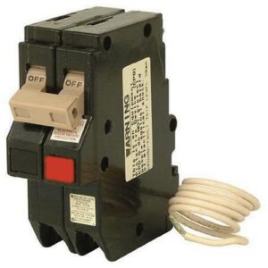 eaton ch220gft plug-on mount type ch ground fault circuit breaker 2-pole 20 amp 120/240 volt ac