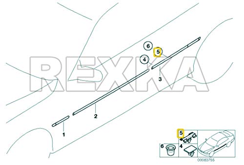 Rexka 25 pcs Side Moulding Door Trim Clips Clamp Compatible with BMW 51138231130 E46 323i 325i 325xi 328i 330i 330xi 51-13-8-231-130