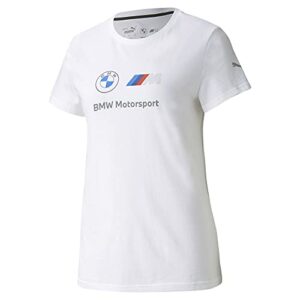 puma women’s standard bmw m motorsport essentials logo tee, white, xx-small