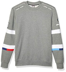 puma mens bmw m motorsport street crew neck sweatshirt, medium gray heather, m
