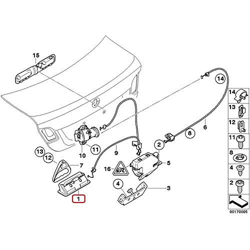 MOCW Boot Trunk Handle Release Switch Fit for BMW 1 3 5 Series X6 X5 X1 E60 E90 E91 E92 E93 E70 E71 Replace 51247118158