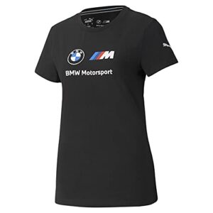 puma women’s standard bmw m motorsport essentials logo tee, black, xx-small
