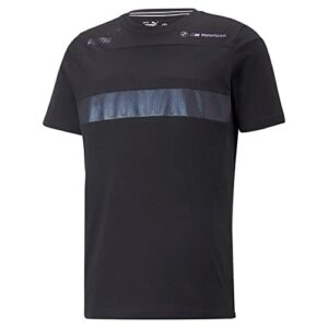 puma mens bmw mms metal energy crew neck short sleeve t-shirt casual – black – size m