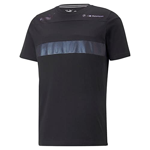 PUMA Mens BMW MMS Metal Energy Crew Neck Short Sleeve T-Shirt Casual - Black - Size M