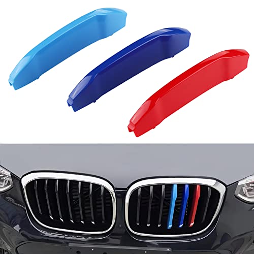 MACARLON Stripe Grille Insert Trims Compatible with 2018-2021 BMW G01 X3 & G02 X4 Standard Kidney Grille