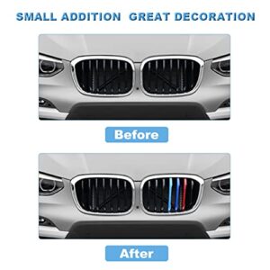 MACARLON Stripe Grille Insert Trims Compatible with 2018-2021 BMW G01 X3 & G02 X4 Standard Kidney Grille