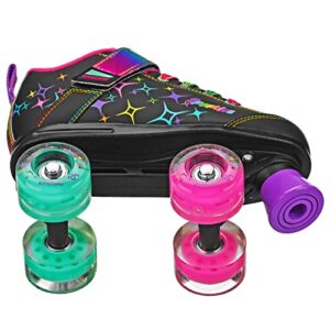 Roller Derby Sparkles Lighted Roller Skates Black/Rainbow Size 3