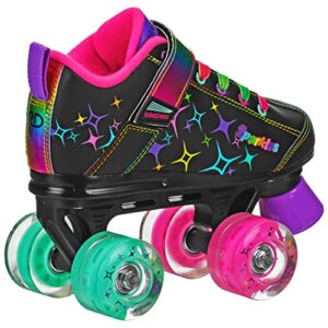 Roller Derby Sparkles Lighted Roller Skates Black/Rainbow Size 3