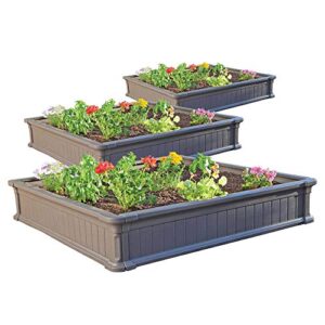 lifetime 60069 raised garden bed kit, 4 by 4 feet, pack of 3