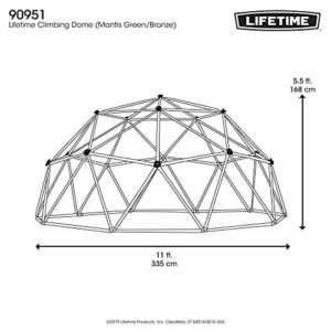 Lifetime 90951 Geometric Dome Climber Jungle Gym, 5.5' High x 11' Wide, Mantis Green & Bronze, 66-Inch