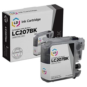 ld compatible ink cartridge replacement for brother lc207bk super high yield (black)