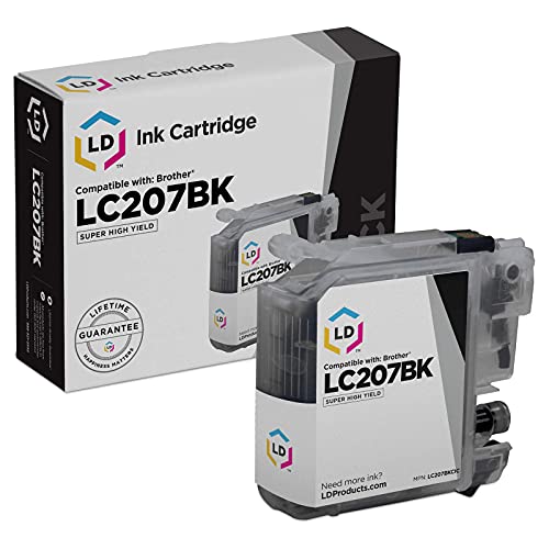 LD Compatible Ink Cartridge Replacement for Brother LC207BK Super High Yield (Black)