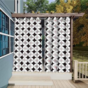 LANQiAO Outdoor Curtain Grommet, Retro Style Atomic Outdoor Curtain Fabric for Patio Light Block Heat Out Water Proof Drape W120 x L96