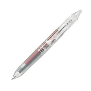 pilot frixion ball 4, erasable ballpoint pen, 4 color gel ink multi-pen, 0.38mm, clear body (lkfb-80uf-nc)