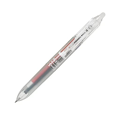 Pilot FriXion Ball 4, Erasable Ballpoint Pen, 4 Color Gel Ink Multi-Pen, 0.38mm, Clear body (LKFB-80UF-NC)