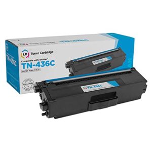 ld products compatible toner cartridges replacements for brother tn436c tn-436 tn436 super high yield for use in brother mfc-l8900cdw hll8360cdw hl-l9310cdw hl-l9310cdwtt mfc-l9570cd (cyan, 1-pack)