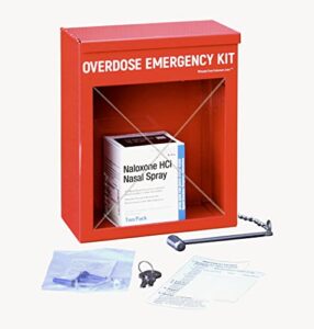 windy city cabinet nasal spray overdose kit locking cabinet, high visibility cabinet for emergency first aid supplies, locking (medication not included)