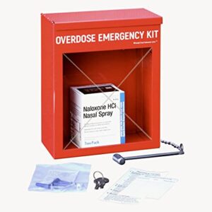 Windy City Cabinet Nasal Spray Overdose Kit Locking Cabinet, High Visibility Cabinet for Emergency First Aid Supplies, Locking (Medication Not Included)