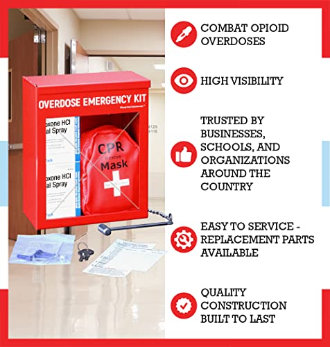 Windy City Cabinet Nasal Spray Overdose Kit Locking Cabinet, High Visibility Cabinet for Emergency First Aid Supplies, Locking (Medication Not Included)