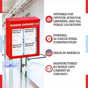 Windy City Cabinet Nasal Spray Overdose Kit Locking Cabinet, High Visibility Cabinet for Emergency First Aid Supplies, Locking (Medication Not Included)