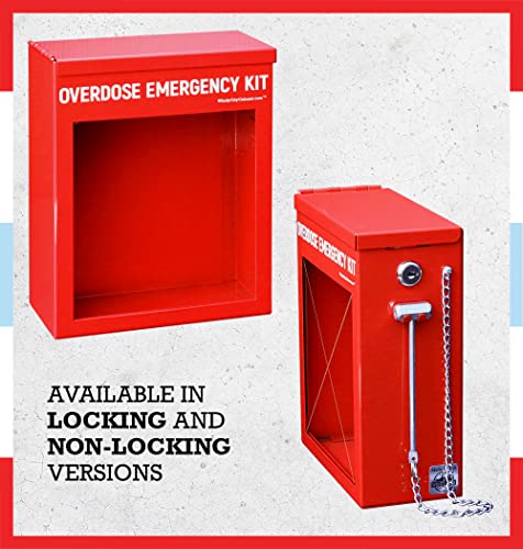 Windy City Cabinet Nasal Spray Overdose Kit Locking Cabinet, High Visibility Cabinet for Emergency First Aid Supplies, Locking (Medication Not Included)