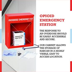 Windy City Cabinet Nasal Spray Overdose Kit Locking Cabinet, High Visibility Cabinet for Emergency First Aid Supplies, Locking (Medication Not Included)