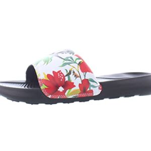 Nike Victori One Women's Print Slides Shoes,White/Siren Red/Atomic Green/Black Size 7