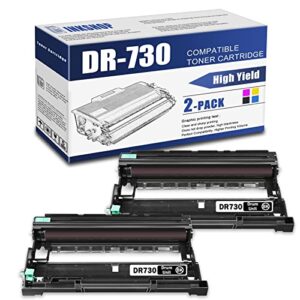 dr730 compatible dr-730 black drum unit replacement for brother dr-730 dcp-l2550dw mfc-l2710dw hl-l2350dw hl-l2370dw hl-l2390dw toner.(2 pack)