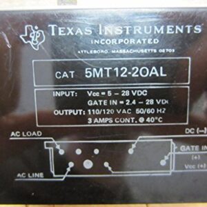 TEXAS INSTRUMENTS PLC 5MT12-20AL Output Module, 50/60 HZ, 120 VAC Output, Discontinued by Manufacturer, 3 AMP, 5-28 VDC Input