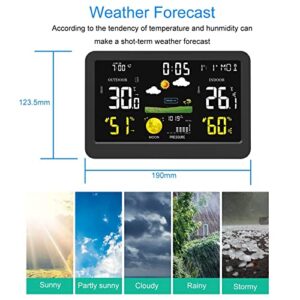 Weather Station with Atomic Clock Indoor Outdoor Thermometer Wireless, Humidity and Temperature Monitor Barometer Hygrometer with High Precision Sensor