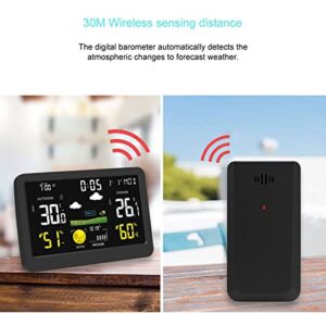 Weather Station with Atomic Clock Indoor Outdoor Thermometer Wireless, Humidity and Temperature Monitor Barometer Hygrometer with High Precision Sensor