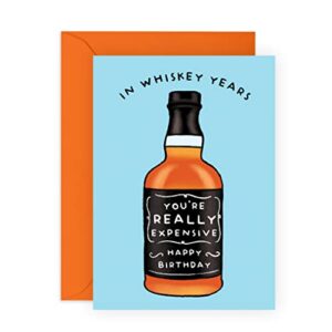 dad birthday cards – ‘you’re a really expensive whisky’ – funny birthday card for men – gifts for father in law son brother husband uncle – comes with fun stickers – by central 23