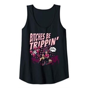 Womens Bitches Be Trippin' Ok Maybe I Pushed That One Roller Derby Tank Top