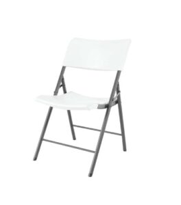 lifetime 80191 light commercial folding chair, white granite with gray frame, 4 pack