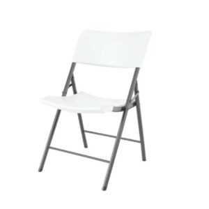 Lifetime 80191 Light Commercial Folding Chair, White Granite with Gray Frame, 4 Pack