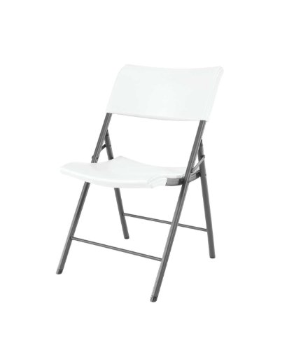 Lifetime 80191 Light Commercial Folding Chair, White Granite with Gray Frame, 4 Pack