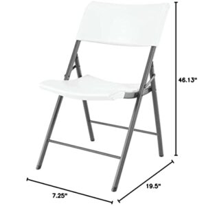 Lifetime 80191 Light Commercial Folding Chair, White Granite with Gray Frame, 4 Pack