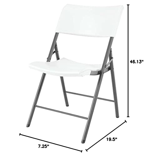 Lifetime 80191 Light Commercial Folding Chair, White Granite with Gray Frame, 4 Pack